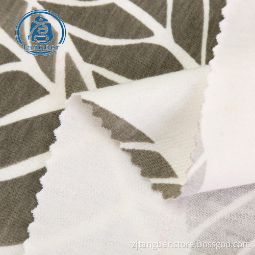 Tissu jersey imprimé en coton polyester tricoté pour chemise